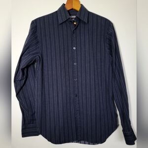 Michael Kors Men's Black Striped Shirt Size S 100% Cotton EUC